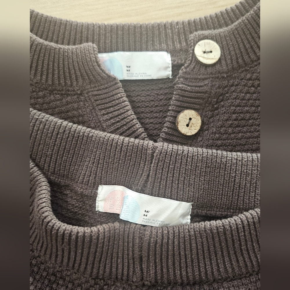 Free People Beach Cozy Brown Knit Lounge Set - Picture 3 of 4